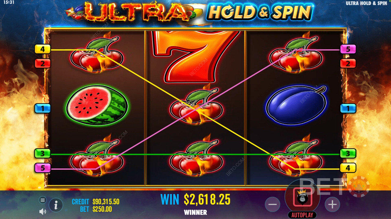 Classic layout of Ultra Hold and Spin