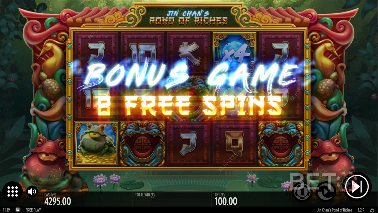 Get up to 16 bonus free spins during the Bonus Game feature