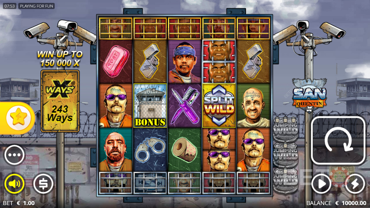 A prison-themed slot called San Quentin