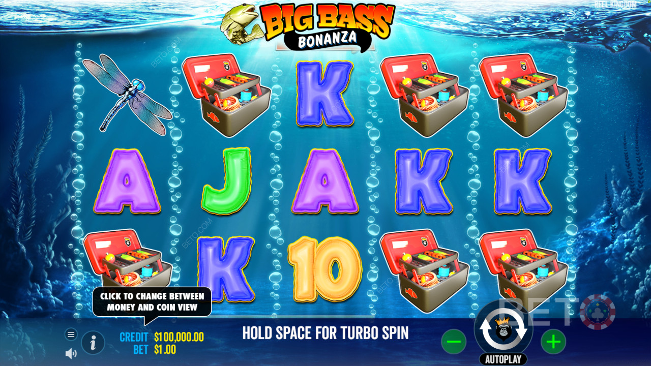The cool intro screen of Big Bass Bonanza