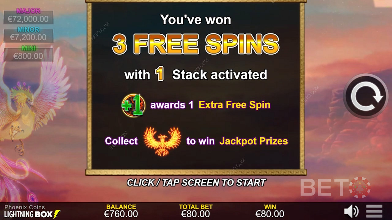 Free Spins in Phoenix Coins with special stacks