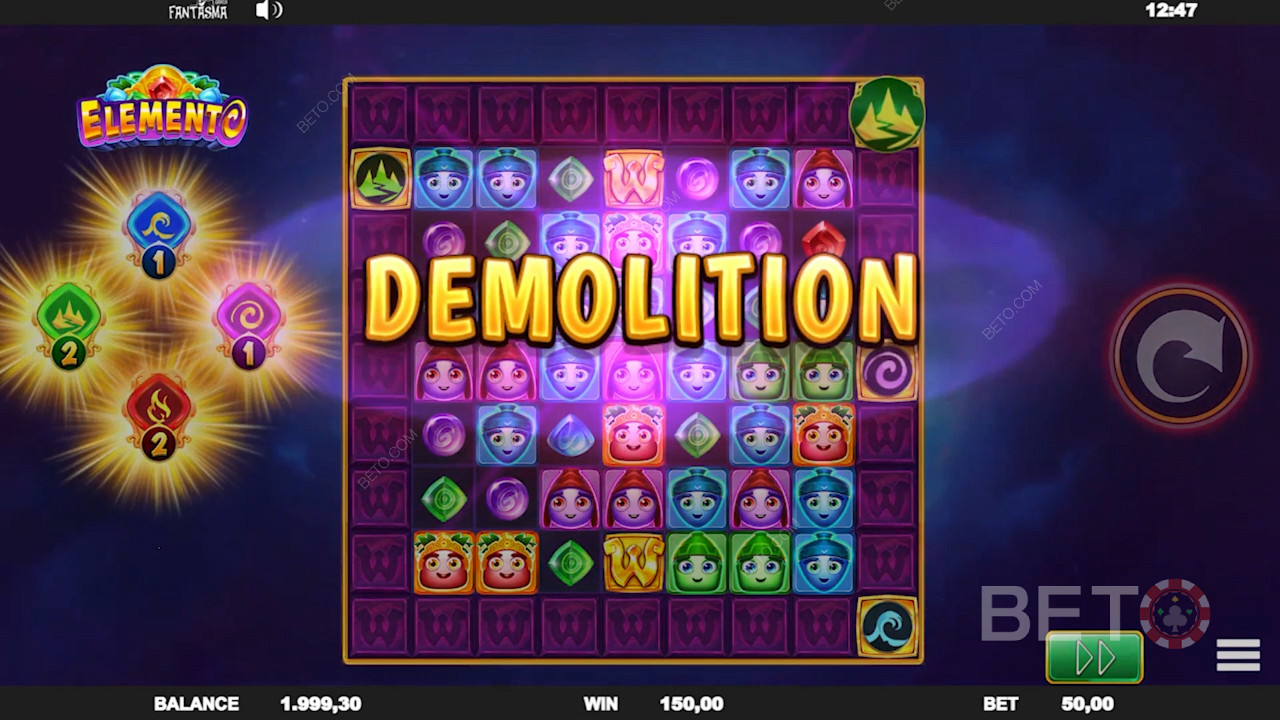 Enjoy different Element Wild features and big wins  in the Elemento slot