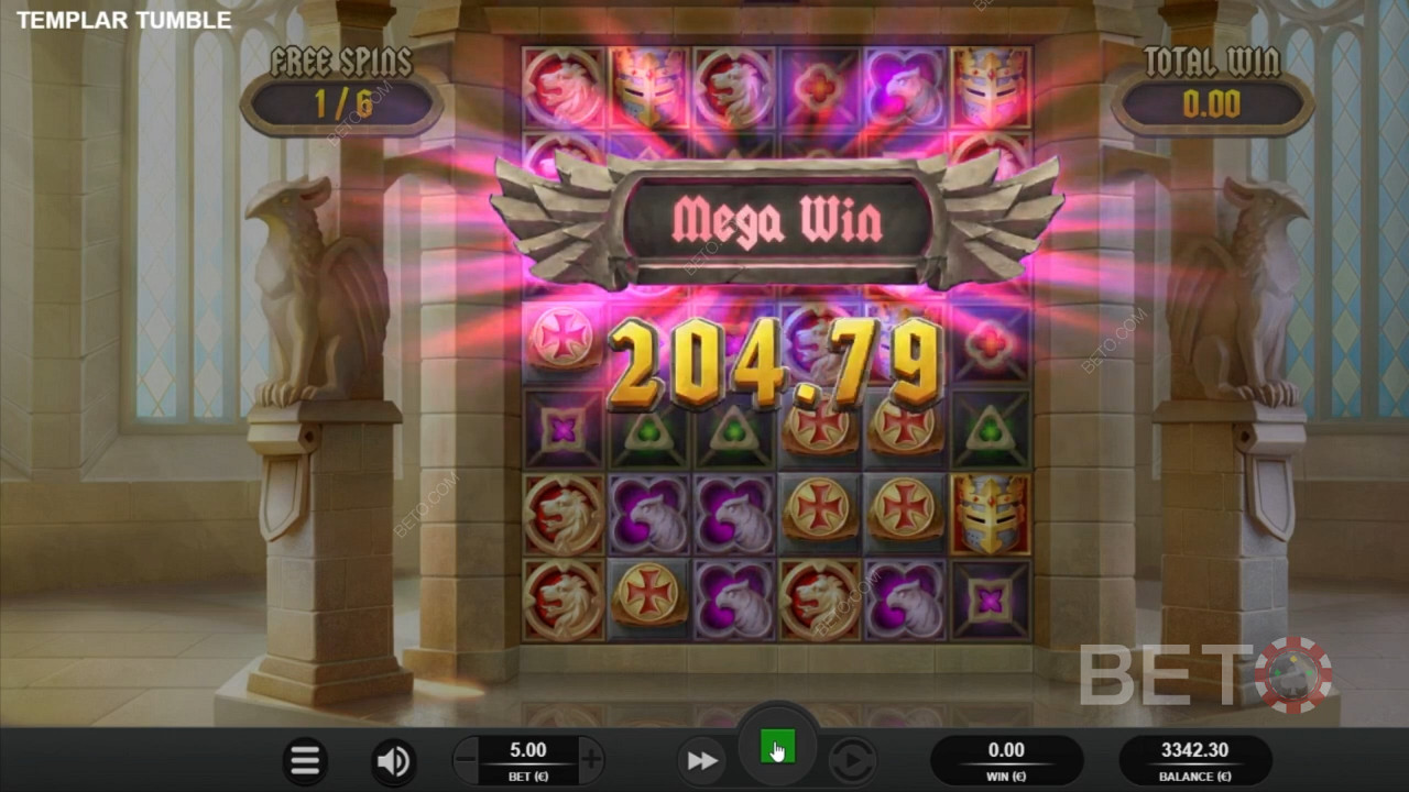 Mega wins in Templar Tumble slot machine