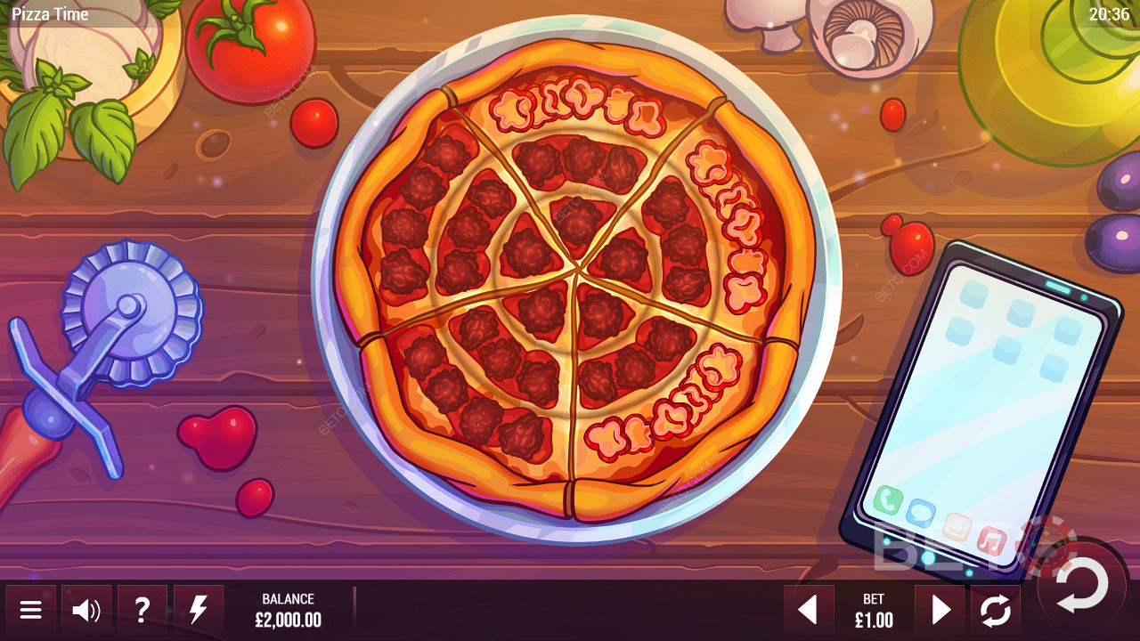 Circular gaming grid of Pizza Time