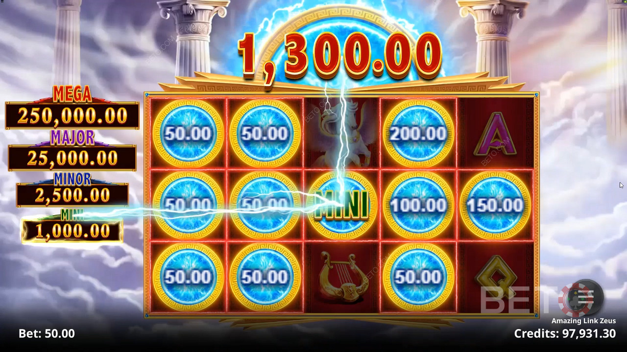 Special paying symbols in Amazing Link Zeus slot machine