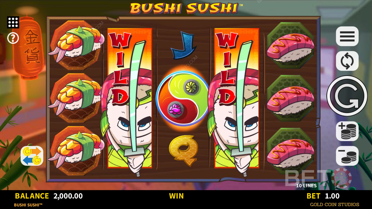 Expanding Wilds in Bushi Sushi slot machine