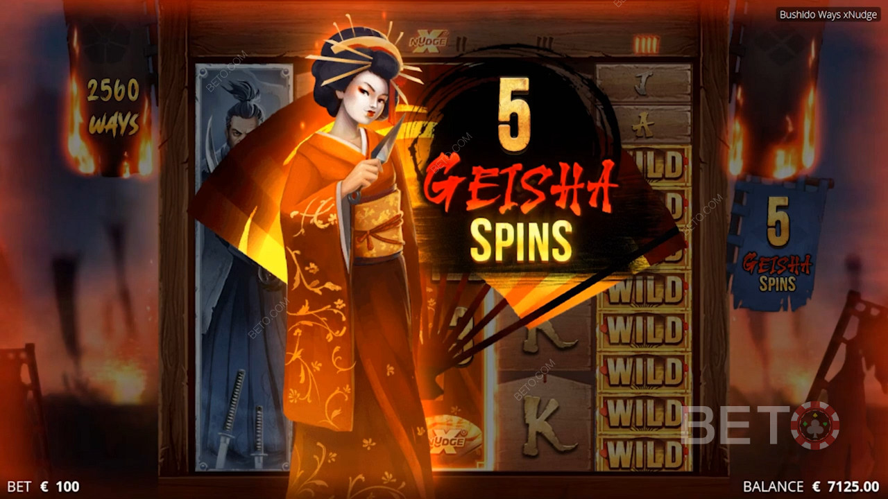 There are upto 12,288 ways to win and Geisha wild help you boost your multipliers