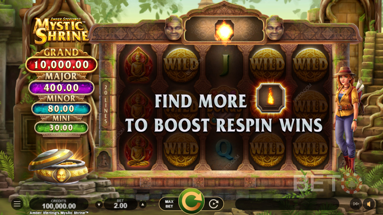 Add Marked Positions and win Big in Amber Sterling’s Mystic Shrine slot