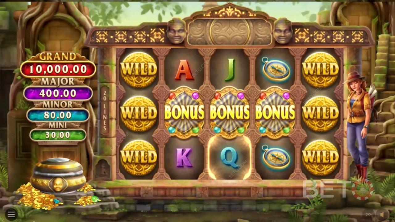 Land 3 Bonus symbols to trigger the Bonus Game with the fixed Jackpots