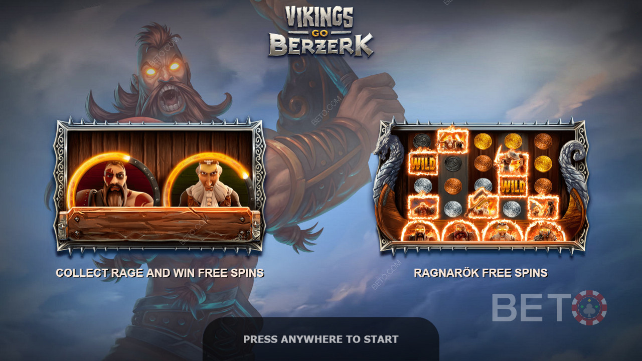 The Vikings Rage feature gets you 7 Free Spins and a bonus Viking symbol