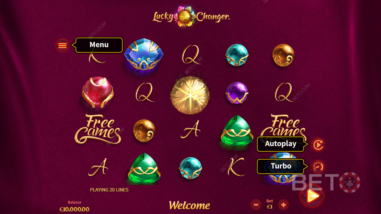 Different control options in Lucky Changer