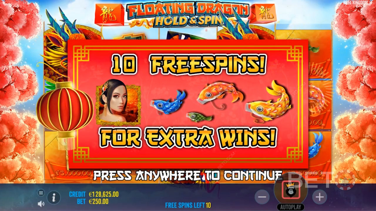 Landing Free Spins in Floating Dragon