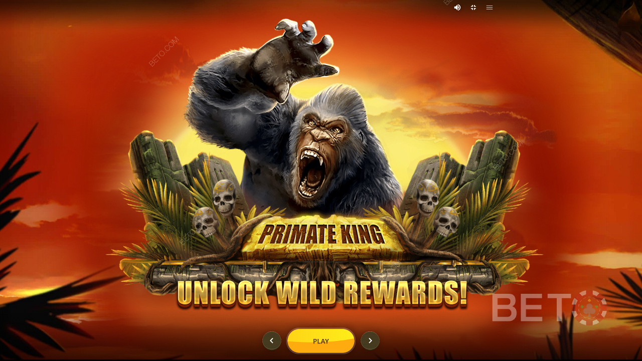 Spændende grafik på Primate King-spillemaskinen