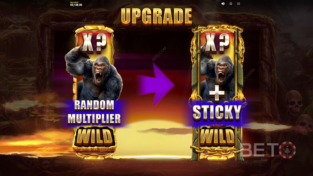 Du kan også opgradere til sticky wilds