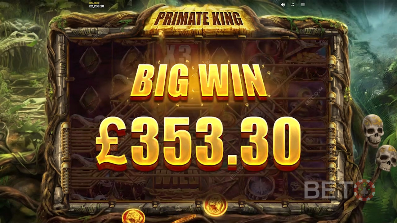 Win huge amounts in Primate King Slot