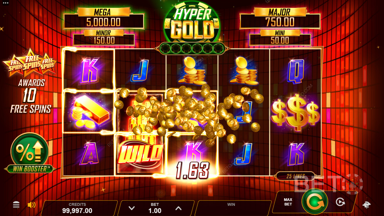 You can win as big as 12,500x your bet in Hyper Gold