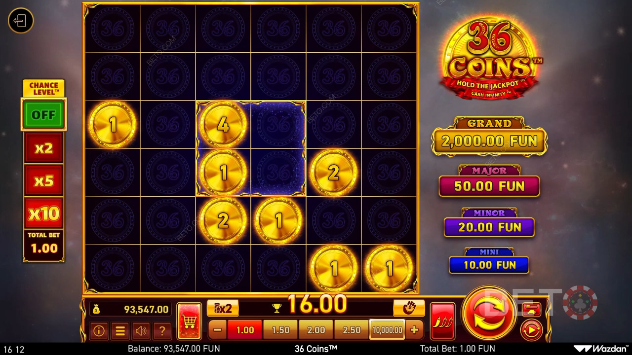 Bonus Features Explained in 36 Coins by Wazdan