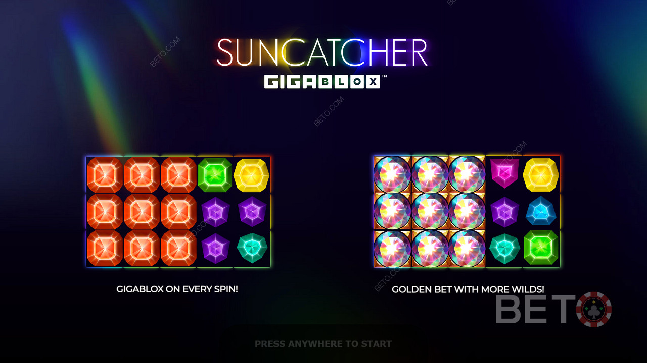 Intro screen giving some info about Suncatcher Gigablox
