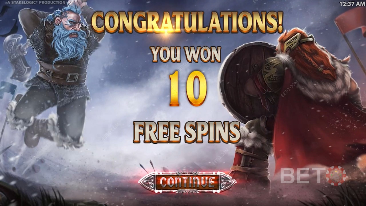 Triggering the Free Spins feature grants players 10 bonus free spins