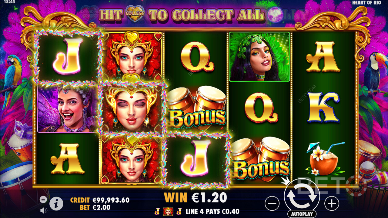 Heart of Rio - this colourful slot provides you with beautiful bonus features