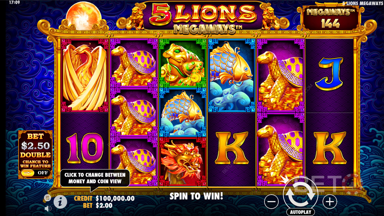 Join the fun and rewarding journey with the 5 Lions Megaways slot 