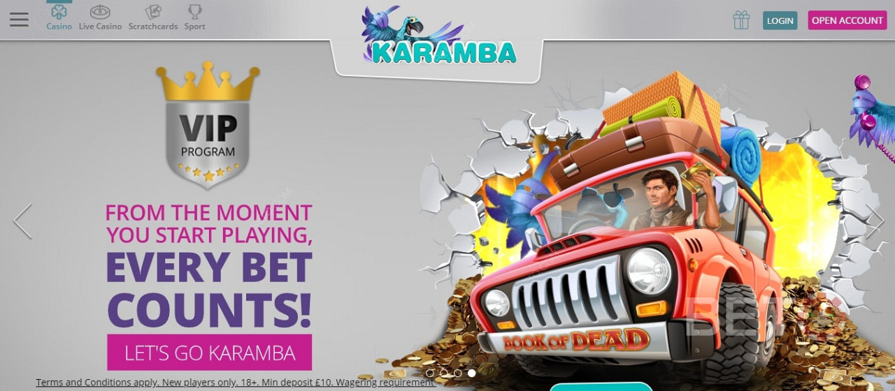 Become a VIP member at Karamba
