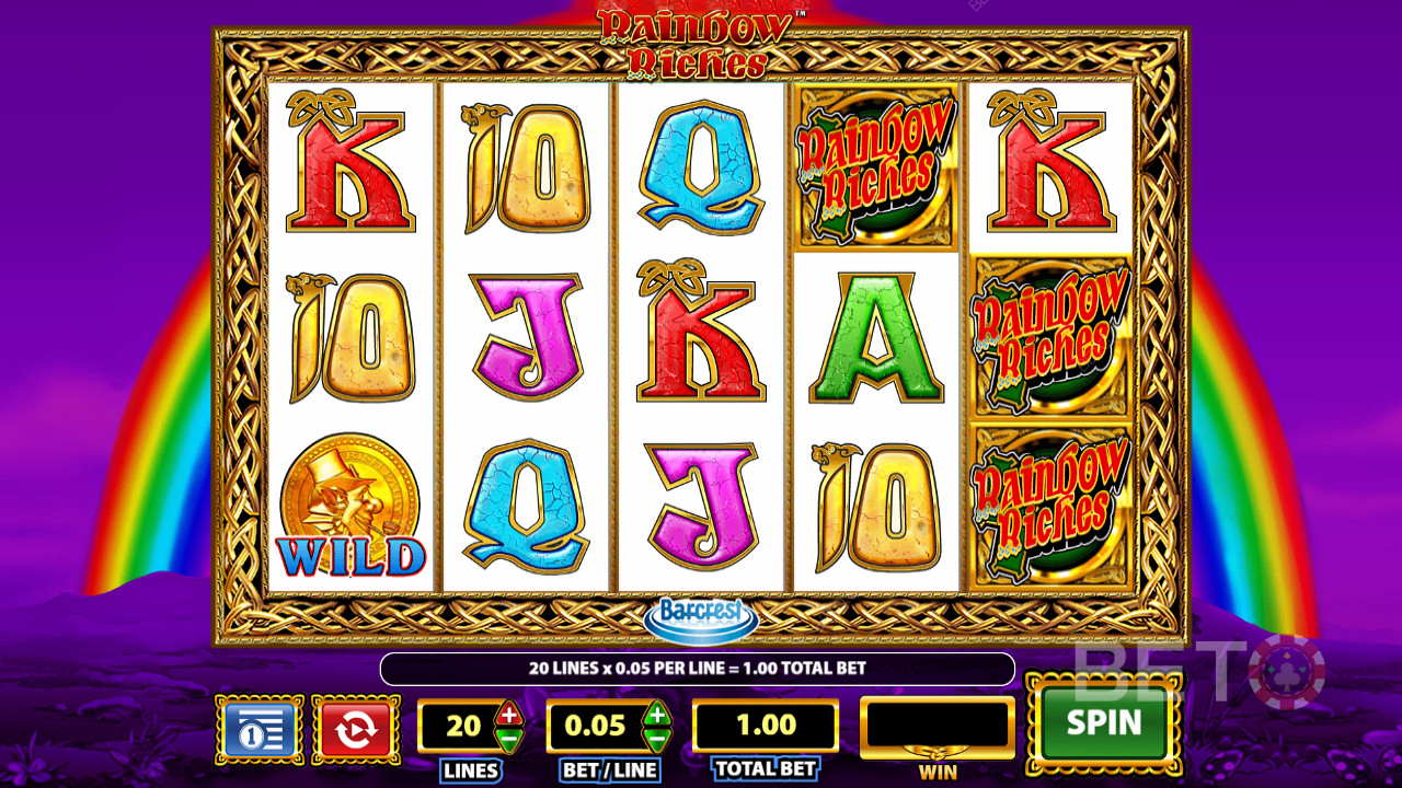 Rainbow Riches symbols are the second-most rewarding symbol in this slot