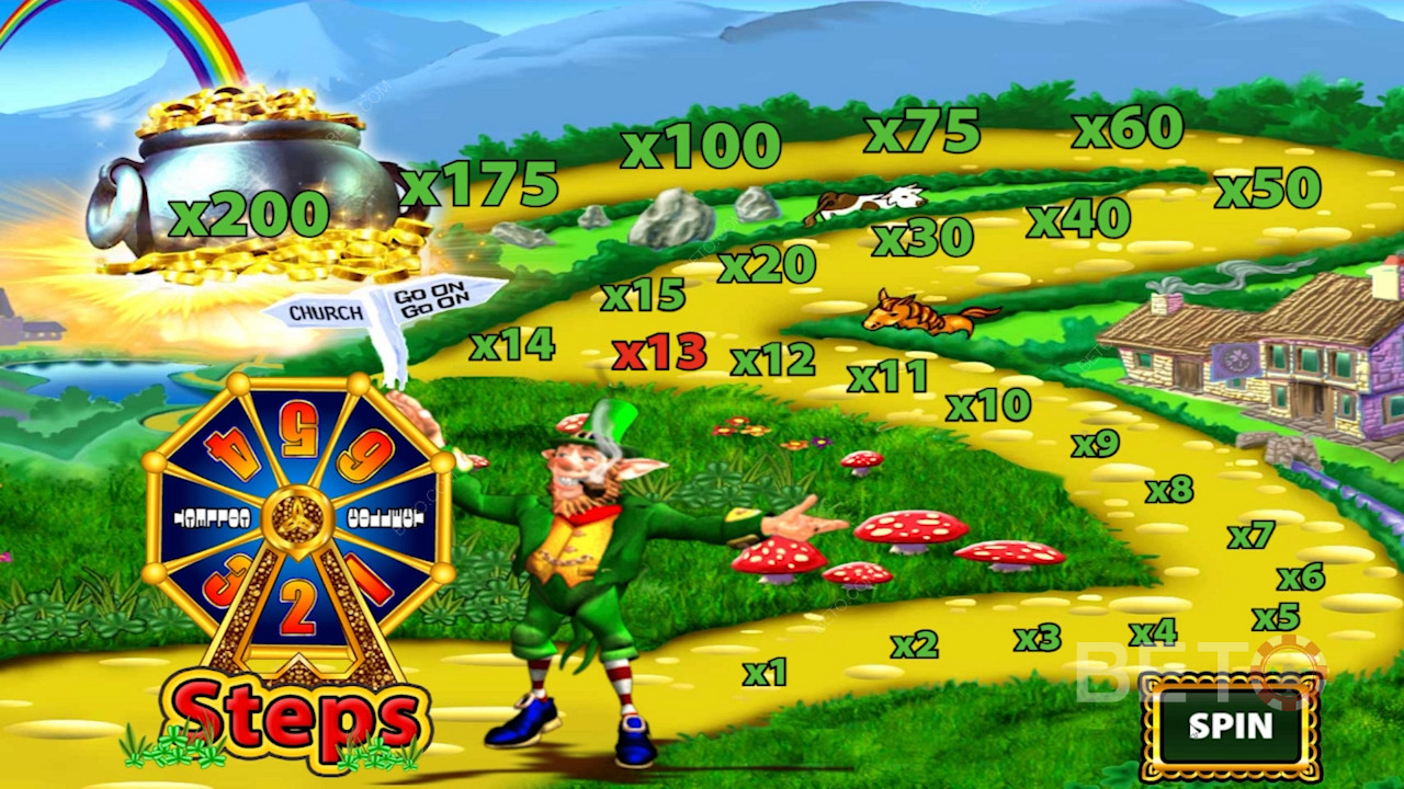Road to Riches feature in Rainbow Riches slot