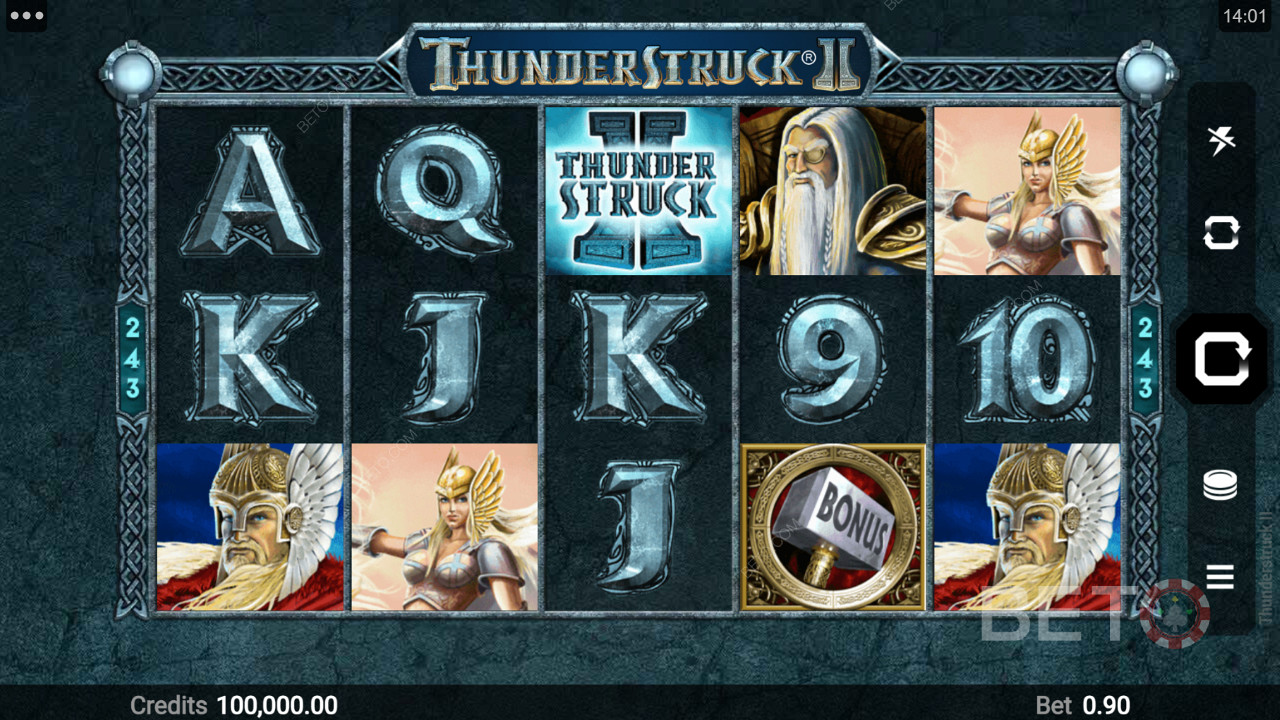 Different theme-based symbols in Thunderstruck II