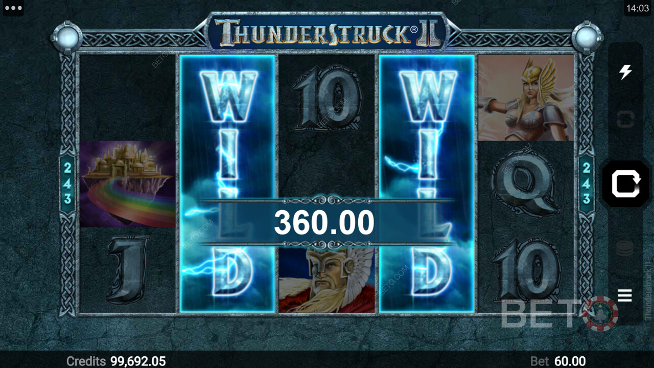 Winning a good prize in the Thunderstruck II slot