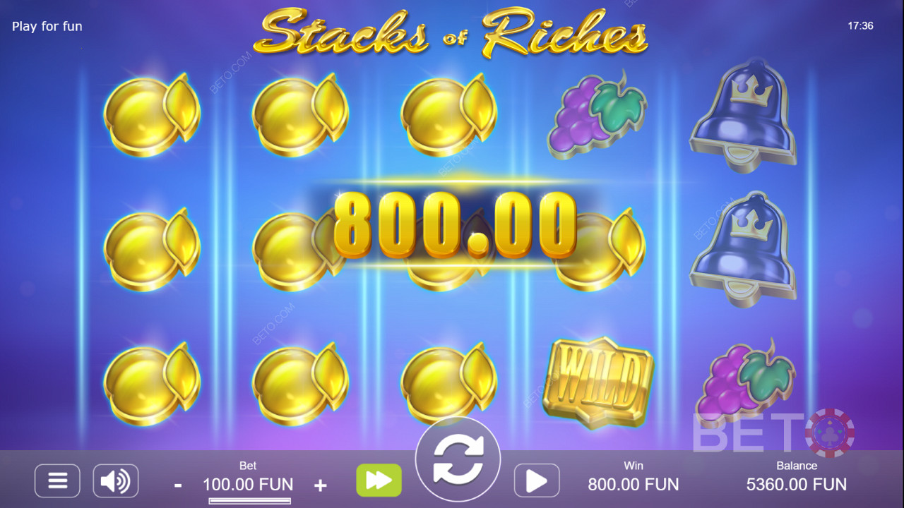 Golden winnings in Stacks of Riches