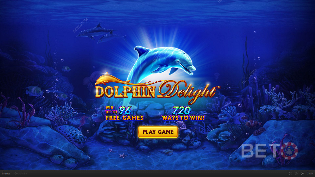 A cute dolphin welcomes you when you launch Dolphin Delight