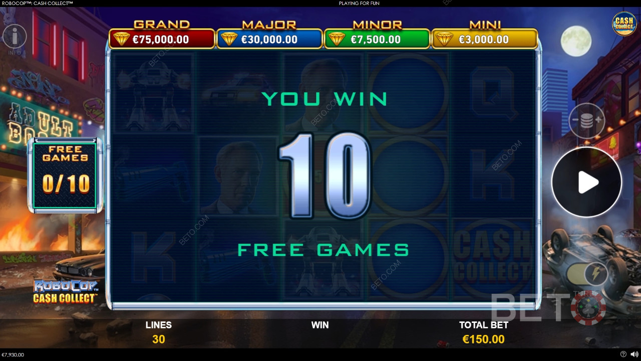 Bonus Features Explained in RoboCop: Cash Collect by Playtech