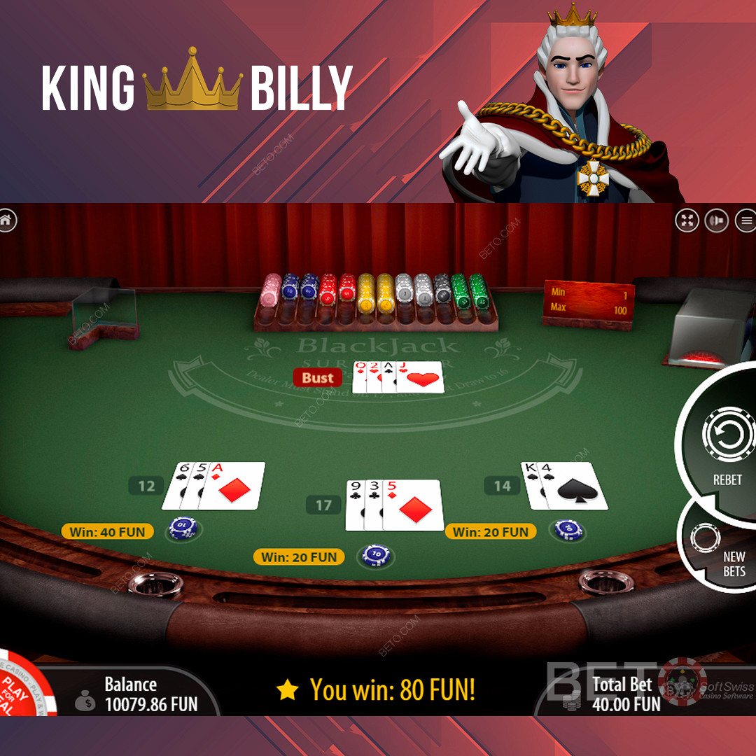 Užijte si oblíbené stolní hry na King Billy Casino