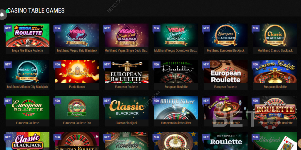 Explore a Huge Selection of Table Games on King Billy Online Casino