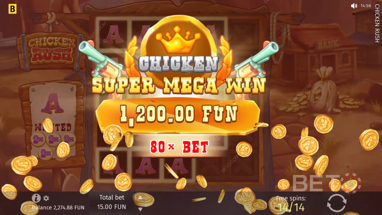 Win 5,000x Your bet in the Chicken Rush Video Slot!