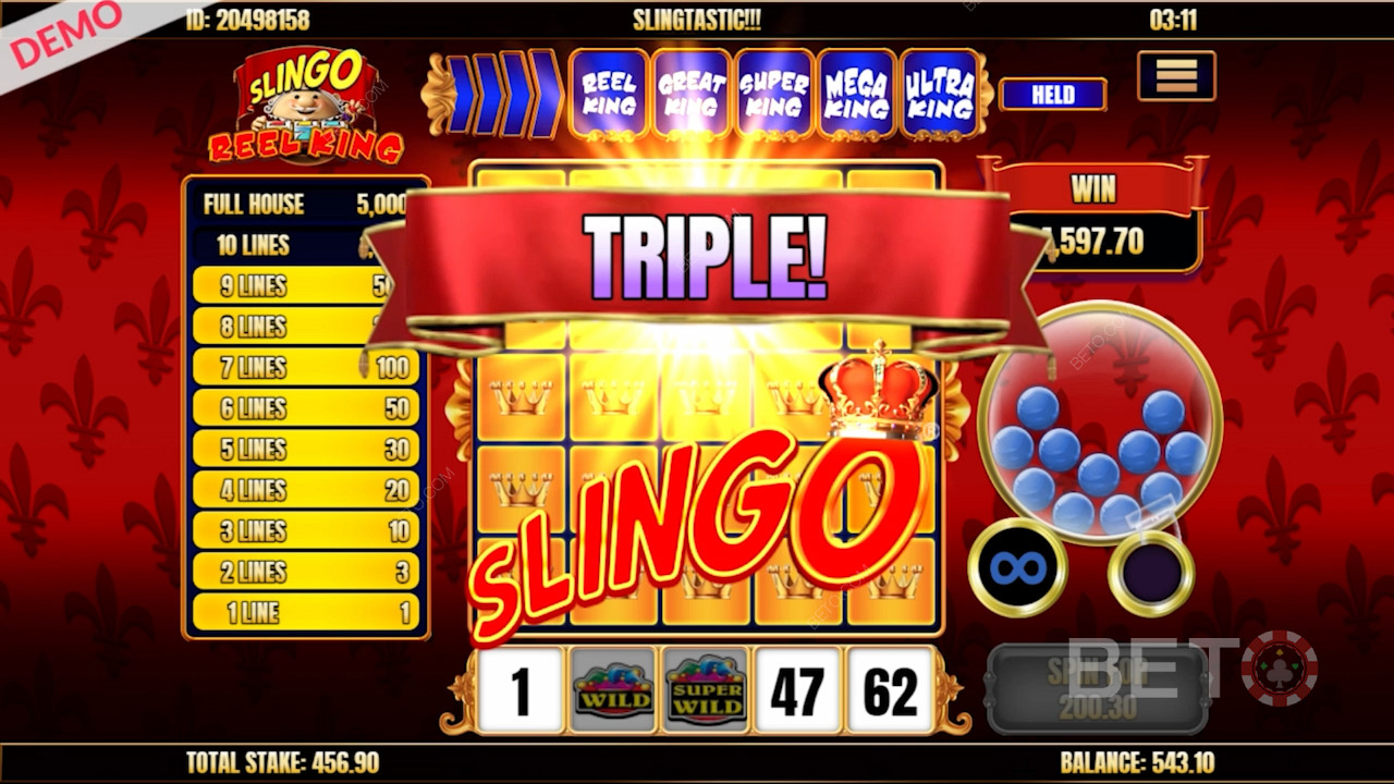 Triple Slingo in Slingo Reel King slot