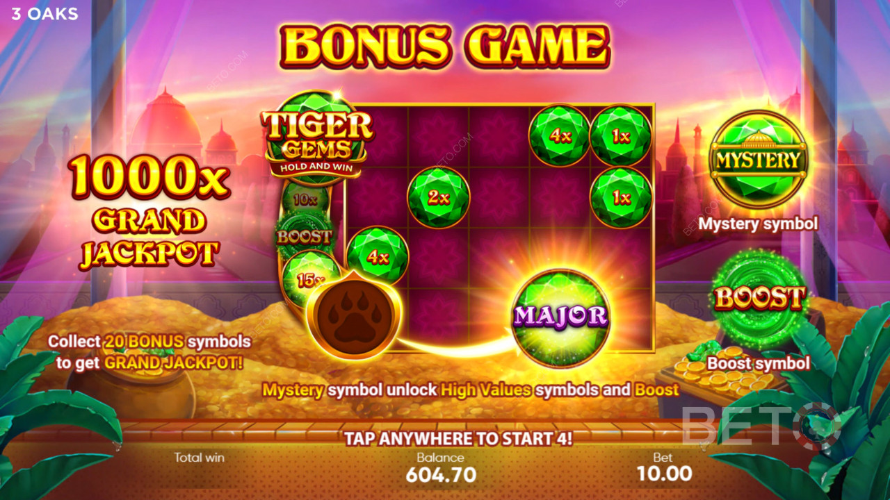 Bonus Features Explained in Tiger Gems by 3 Oaks Gaming