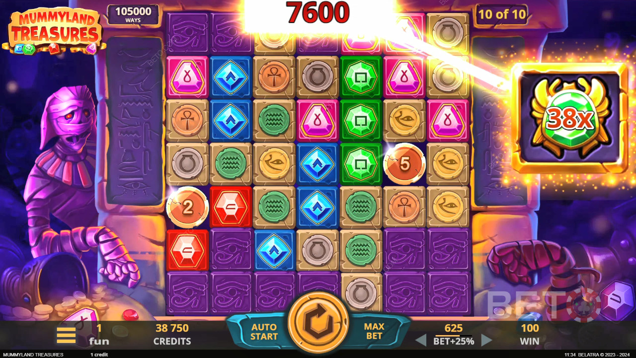 Win 25,000x Your bet in the Mummyland Treasures Video Slot!