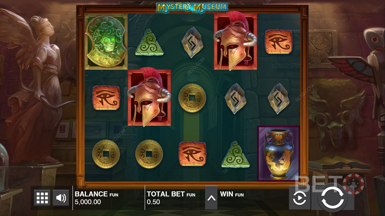 Enjoy beautiful visuals in the Mystery Museum online slot