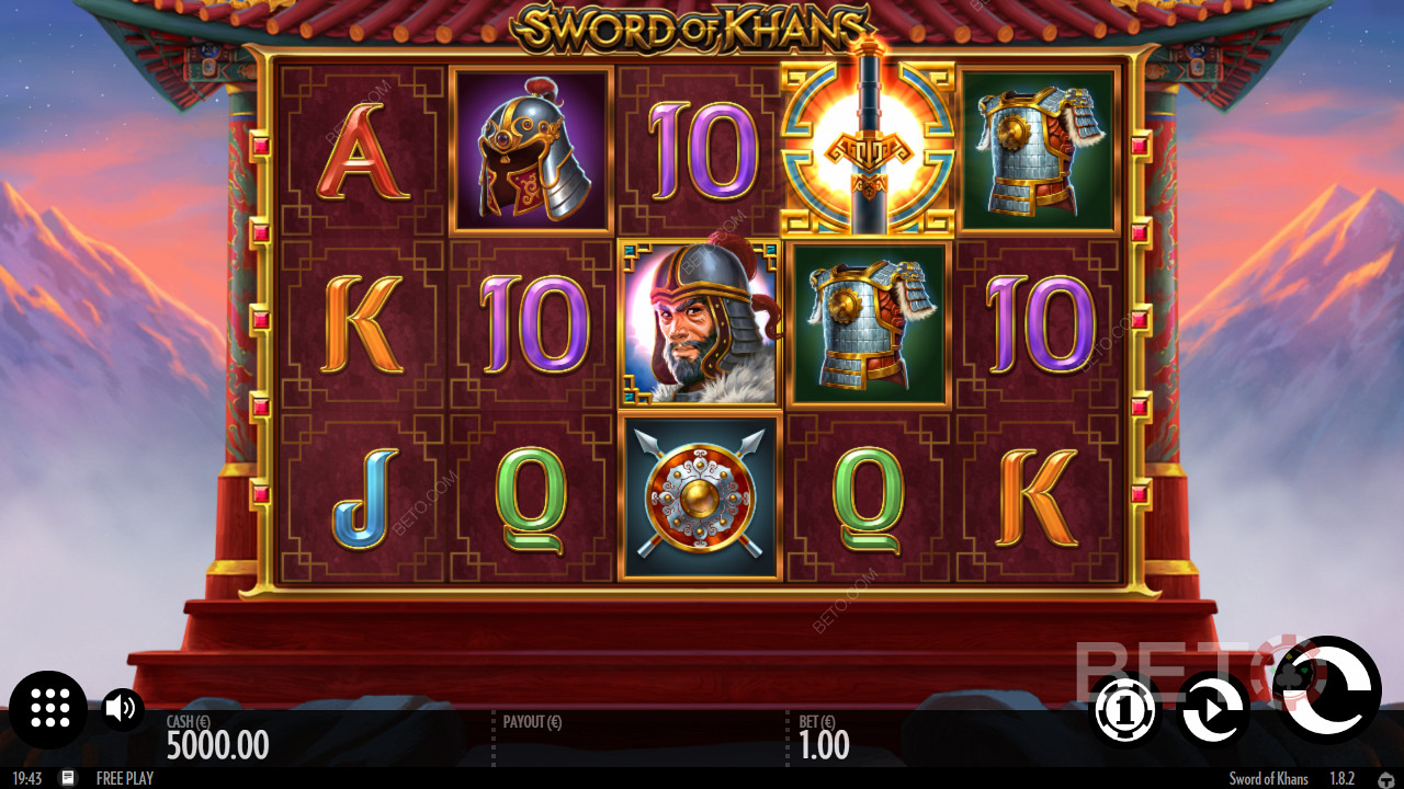 Classic 5x3 grid in Sword Of Khans - Battle alongside Genghis Khan