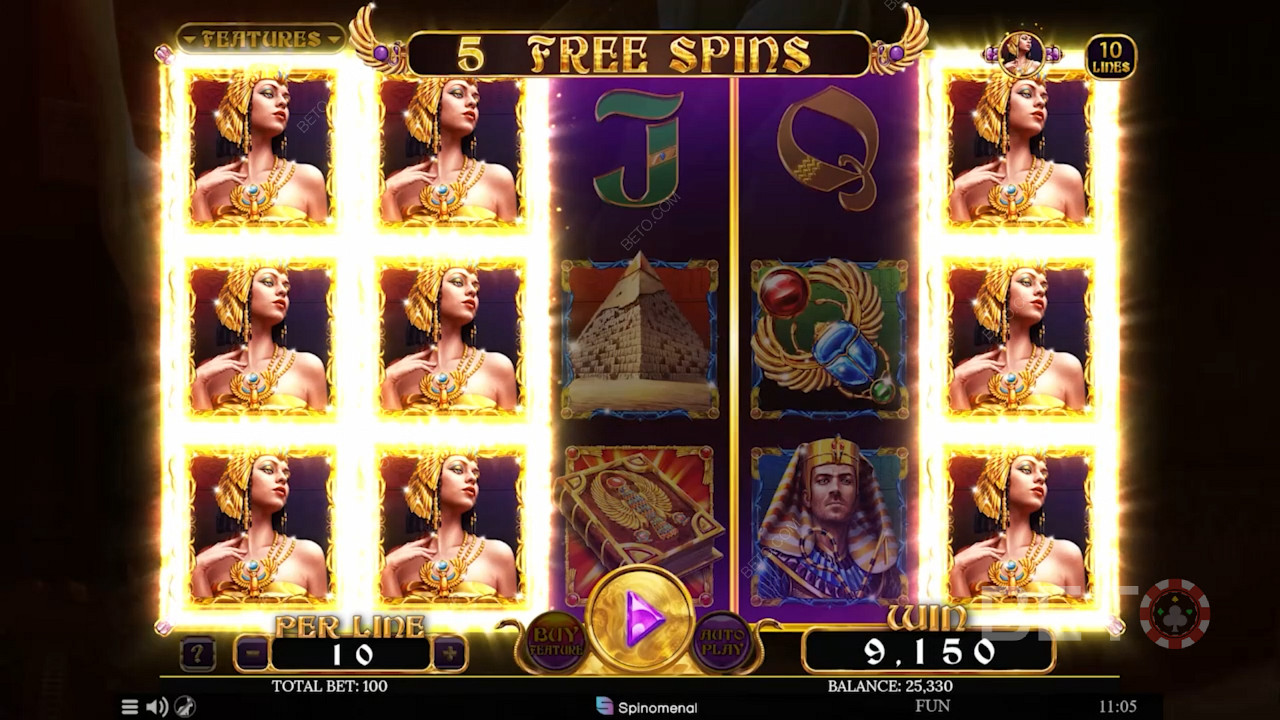 Beautiful animations of Book Of Rebirth and free spins