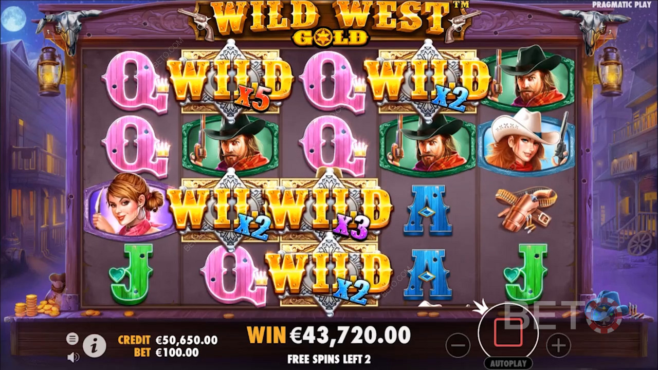 Colourful symbols in Wild West Gold slot by Pragmatic Play