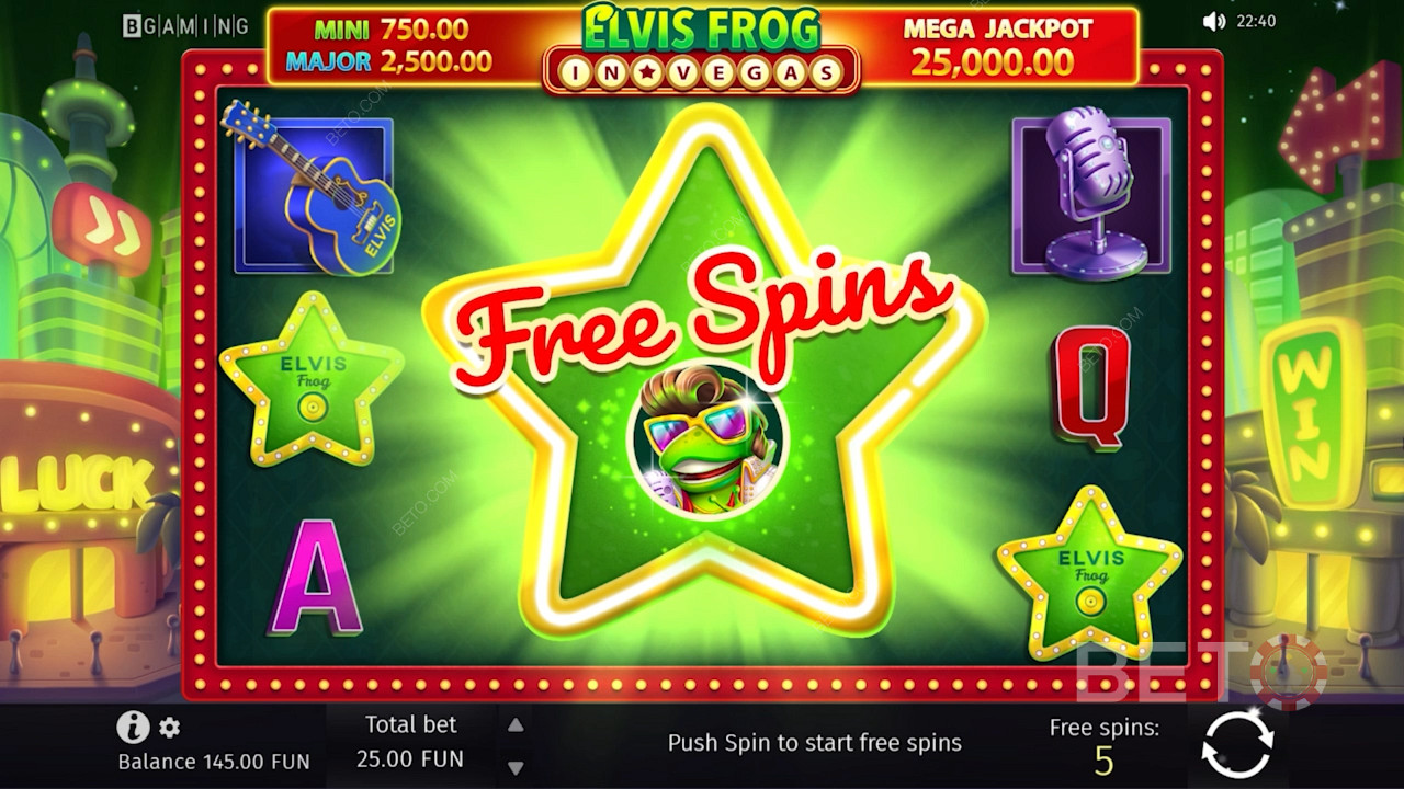 Land 3 Scatter symbols to unlock the Bonus Game and earn 5 Free spins