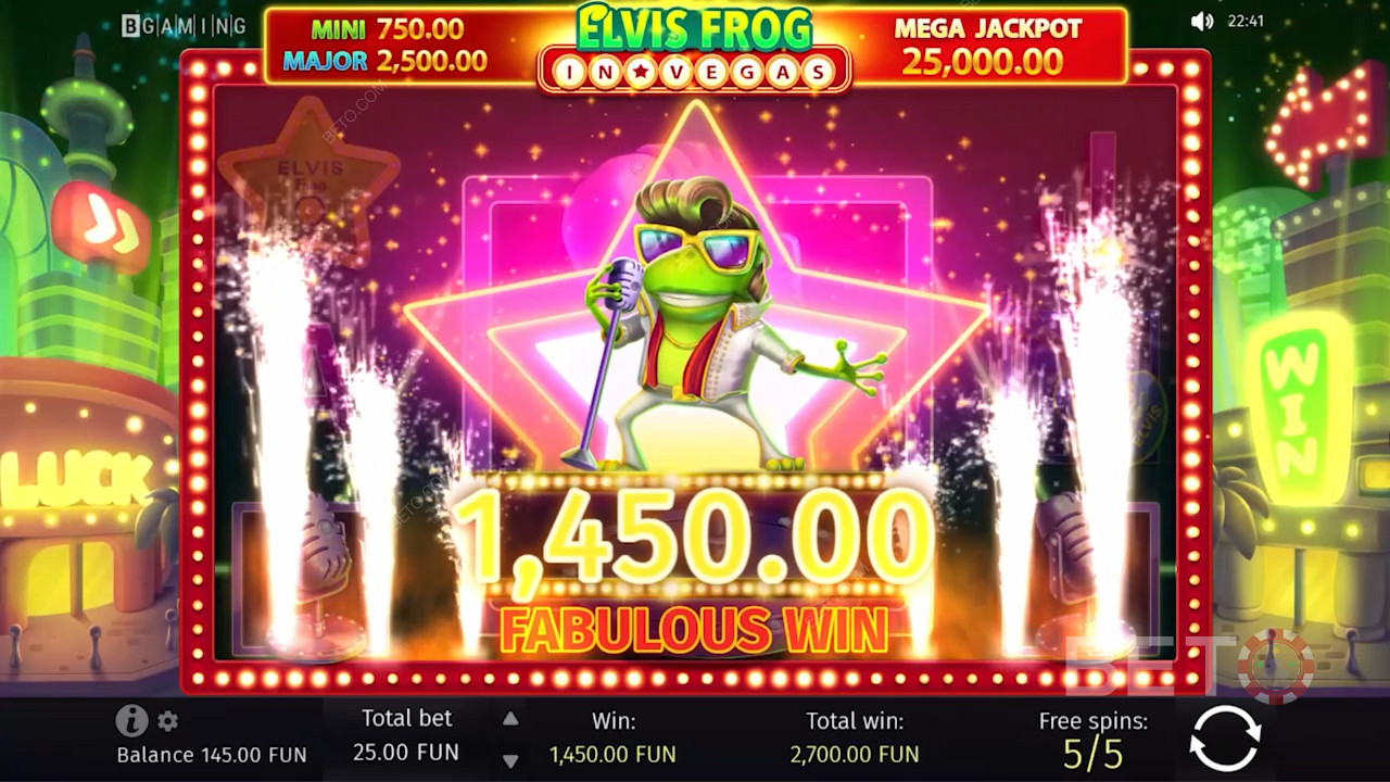 Become the next big superstar of Las Vegas in the new Elvis Frog casino slot