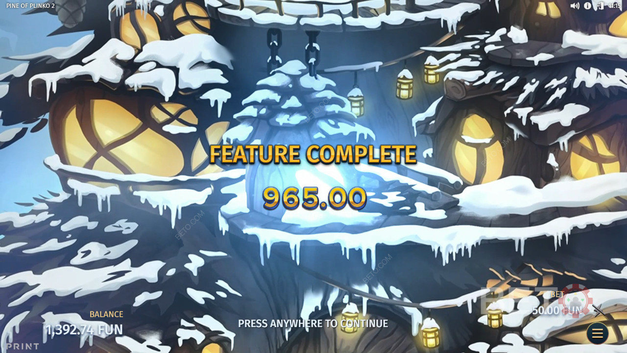 Bonus Features Explained in Pine of Plinko 2 by Print Studios