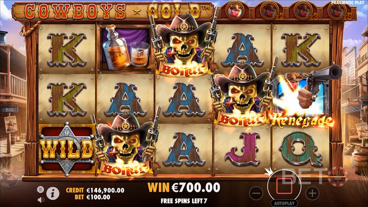 Land 3 Bonus symbols to activate the Free Spins mode and earn 10 Free Spins