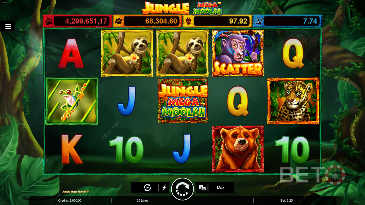 Enjoy Multiplier Wilds, Free Spins, and four Progressive Jackpots in Jungle Mega Moolah slot