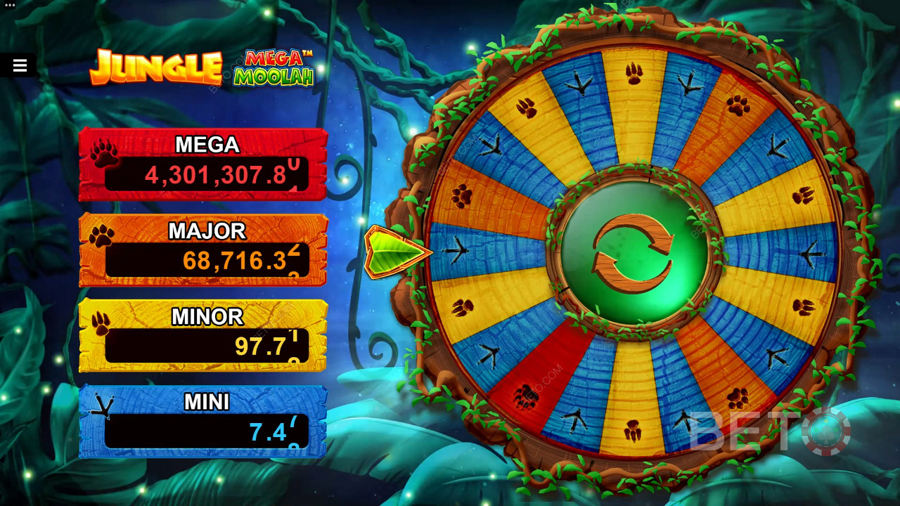 Bet max high to improve your chances of winning the Progressive Jackpots