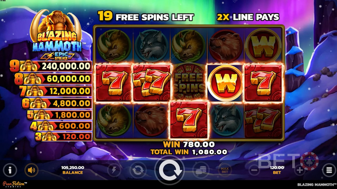 Enjoy Multipliers in Free Spins in the Blazing Mammoth slot
